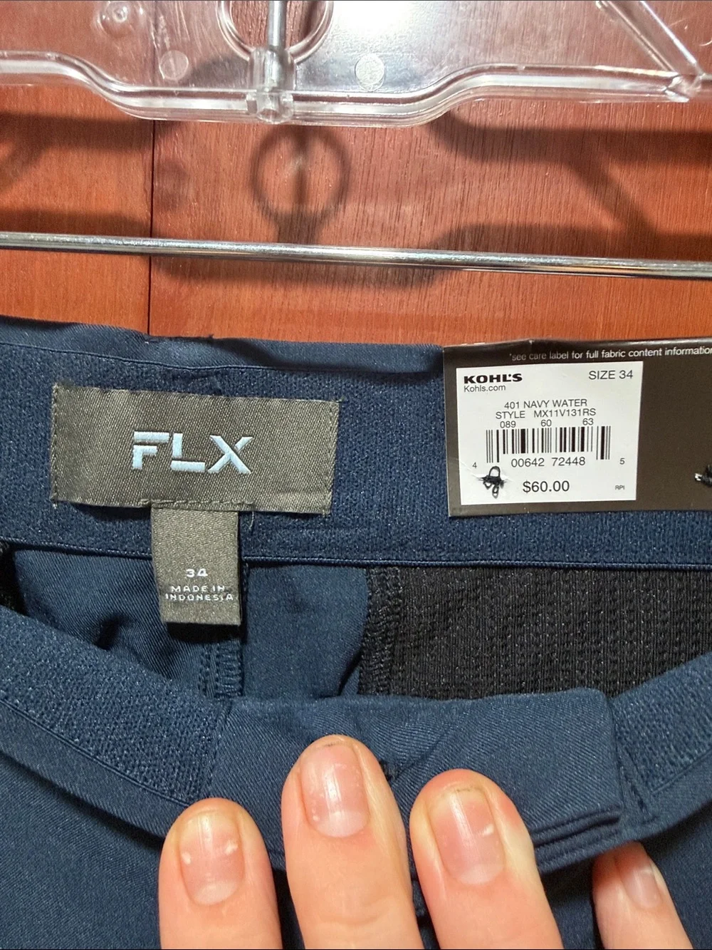 Men's FLX Stretch Dress Pants in Navy Blue